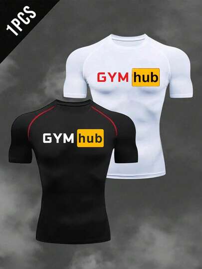 Manfinity Sport Corelite 男士字母印花插肩短袖运动T恤