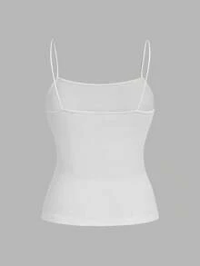 SHEIN EZwear Conjunto de 3 piezas de talla grande para mujer en negro y blanco sólido + cereza, camiseta ajustada con pliegues laterales, adecuada para festivales de música de verano - Multicolor - Ver 5