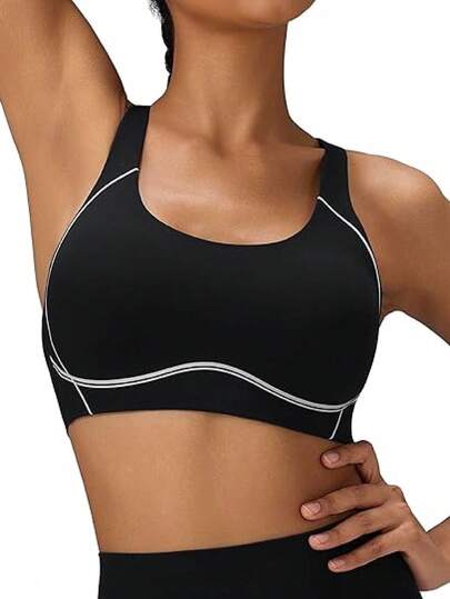 Seamluxe SHEIN Sport 女士舒适无缝高弹力运动文胸