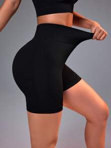 SHEIN Velisys Set de 2 pantalones cortos de entrenamiento de cintura alta sin costuras de unicolor - Multicolor - Ver 5