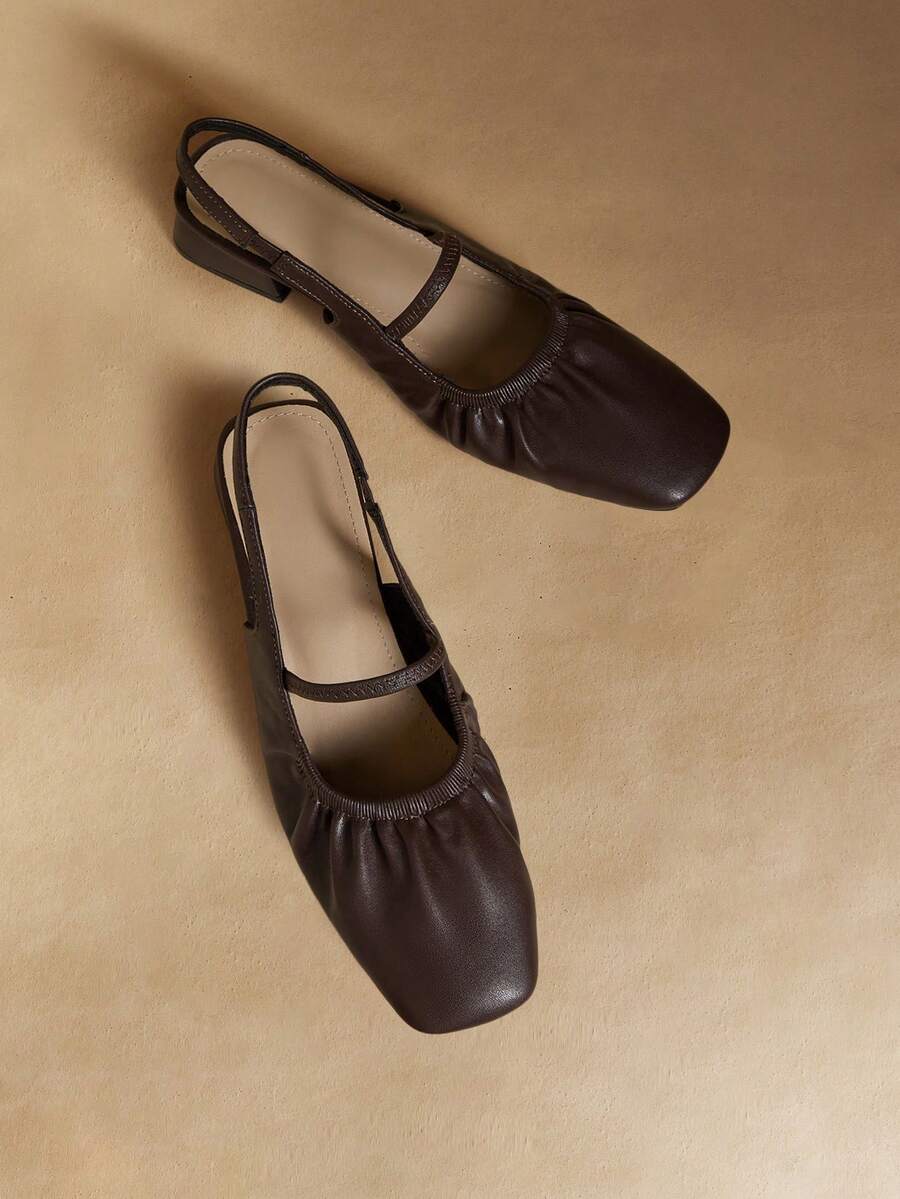 Rosivie Soft Sole Comfortable French Temperament Closed Toe Thick Heel With Women's Shoes Korean Fashion Summer Fashion Sandals Women - Brown - View 1