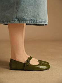 Rosivie Giày bệt nữ - Màu xanh lá cây đậm - Xem 4