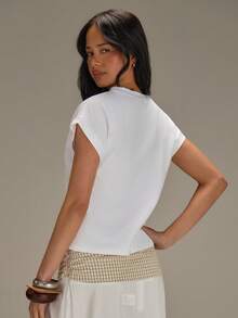 Athîral Women's Casual Dog Graphic T-Shirt,Funny Sunglasses Dog Design, Breathable Cotton Summer Tee - White - View 2