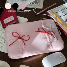 1P 韩国平板电脑可爱甜美电脑包，带ins风弹力蝴蝶结，可装11/13/15英寸笔记本电脑，内含电脑包，适合女生和上班族，也适合返校季使用。 - 多色 - 查看 2