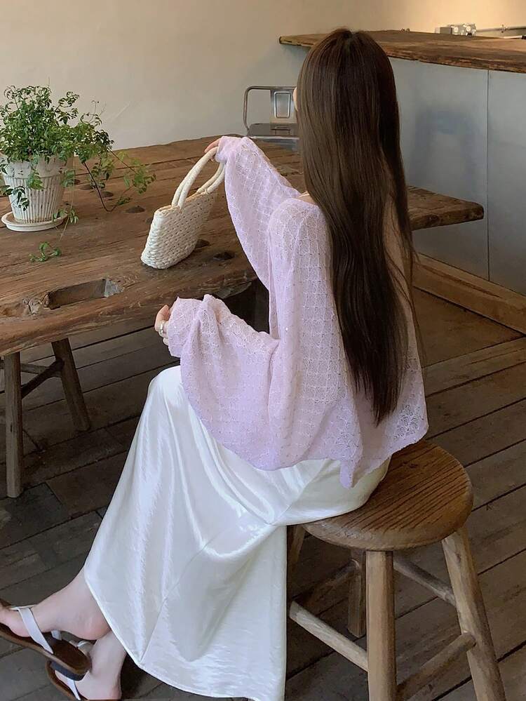 Women's Solid Color Bat Wing Loose Thin Jacket