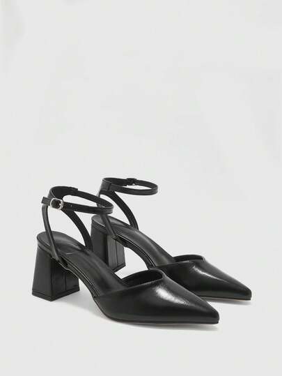 CUCCOO BIZCHIC 女士尖头搭扣设计时尚高跟鞋，适合日常穿着