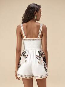 Travachic Ananasmönstrad rygglös linnesparkdräkt för kvinnor, semester - Multifärgad - Visa 2