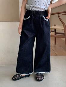 DAZY Young Girls Wide Leg Jeans - Blue - View 7