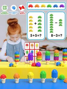MINKOJA Ice Cream Counting And Color Sorting Stacking Toys, ABC Learning Toy, Number Math Games Learning Toy - Multicolor - View 6
