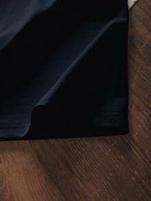 Glissea 女士豹纹字母图案休闲百搭日常短袖T恤 - 藏蓝色 - 查看 3