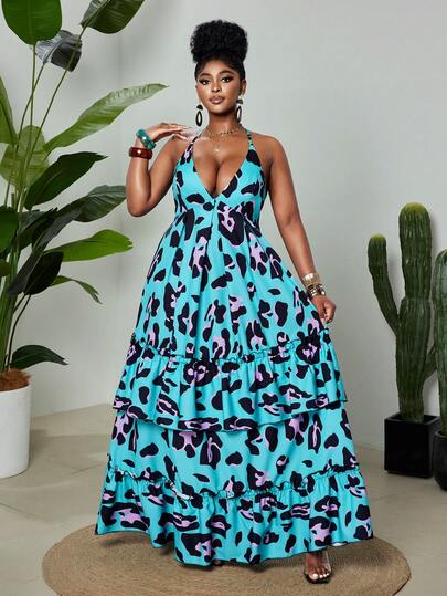 Maweii Vestido plisado de talla grande con estampado digital y cuello en V sin mangas, adecuado para primavera, verano, otoño e invierno, vestido de fiesta para mujer, vestido elegante para mujer, vestido casual para mujer, vestido personalizado para mujer, vestido navideño para mujer, atuendo de Año Nuevo para mujer, atuendo de Acción de Gracias para mujer, adecuado para citas