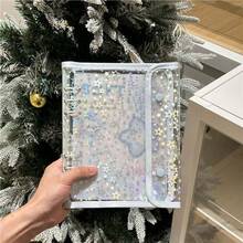 1pc Fashionable Star Printed 6-Ring A5 PVC Zipper Binder Planner, Album For Idol Photo Card & Collection,Back To School,School Supplies - Multicolor - - View 11