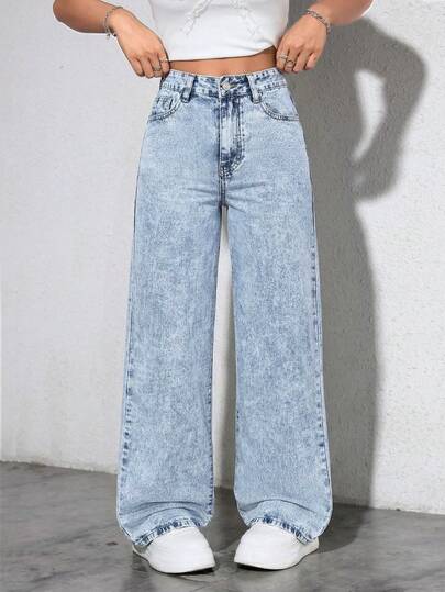 Jeanoix Jeans de pierna recta de talle alto