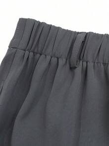 SHEIN Franclia Women's High Waist Slimming Straight Leg Dress Pants, Office Commute Style - Dark Grey - View 7