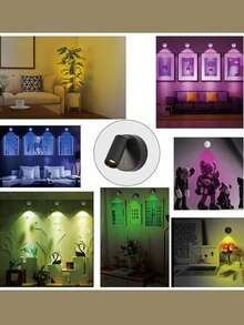 1 pieza Foco controlado por control remoto, luz decorativa de pared con control táctil, RGB de 7 colores con capacidad de atenuación, iluminación nocturna, adecuado para arte de pared y decoración de árboles, luz recargable. - 7 Colors RGB - Ver 4
