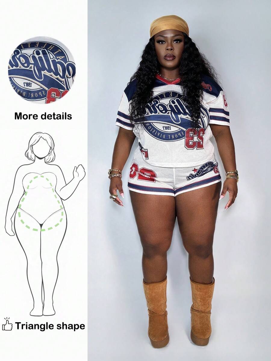 Truni Bộ 2 món trang phục áo thun đơn giản thường ngày dành cho nữ, phong cách đua xe "California" in họa tiết tiếng Anh, Xuân/Hè 2025 - Nhiều màu - Xem 1