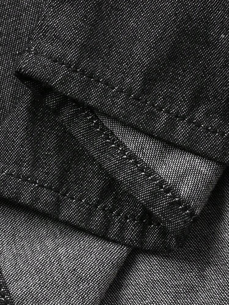 Girls' Round Neck Sleeveless Denim Dress