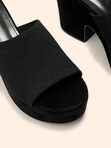 CUCCOO BASICS 女士时尚坡跟厚底凉鞋 - 黑色 - 查看 8