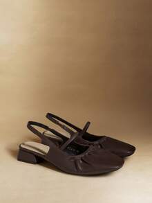 Rosivie Soft Sole Comfortable French Temperament Closed Toe Thick Heel With Women's Shoes Korean Fashion Summer Fashion Sandals Women - Brown - View 3
