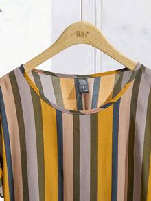 Faunlyn Cuffed Sleeve Striped Top - Multicolor - View 4