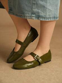 Rosivie Giày bệt nữ - Màu xanh lá cây đậm - Xem 3