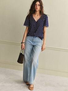 Écloséra 新款夏季短袖波点修身女式衬衫 - 彩色 - 查看 3