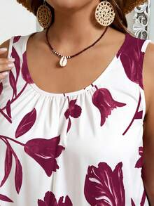 EMERY ROSE Plus Size Loose Fit Pleated Wide Strap Camisole And Tank Top, Suitable For Spring And Summer - Multicolor - View 4
