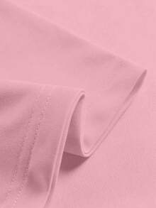 Manfinity Dauomo Men's Round Neck Letter & Pigeon Print Casual Versatile Daily Wear Short Sleeve T-Shirt - Baby Pink - View 4