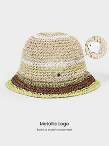 GLOWMODE Papyrus Woven Sunny Vibes Lightweight Breathable Sun Hat Daily Casual Outdoors Holiday Vacation Beach Wear - Apricot - View 4