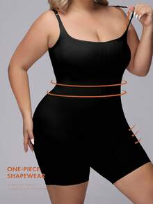 Mono de tirantes de unicolor talla grande - Negro - Ver 5