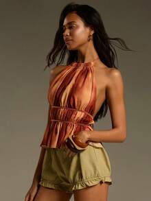 Athîral Women's Ombre Pleated Backless Halter Neck Camisole - Multicolor - View 5