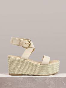 Styleloop 女士厚底坡跟凉鞋 - 杏色 - 查看 1