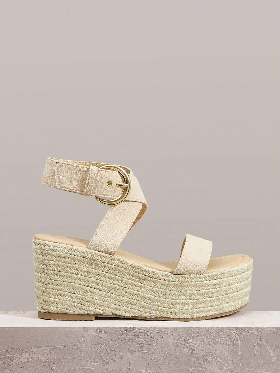 Styleloop 女士厚底坡跟凉鞋 - 杏色 - 查看 1