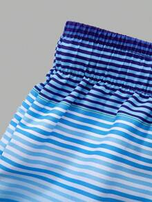 SHEIN 青少年男童休闲简约卡通游戏机图案宽松泳衣，适合夏季穿着 - 彩色 - 查看 6