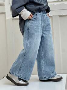 DAZY Quần jeans ống đứng dáng rộng cho bé trai, kiểu quần đa năng dễ phối đồ cho mùa thu. - Rửa nhẹ - Xem 5