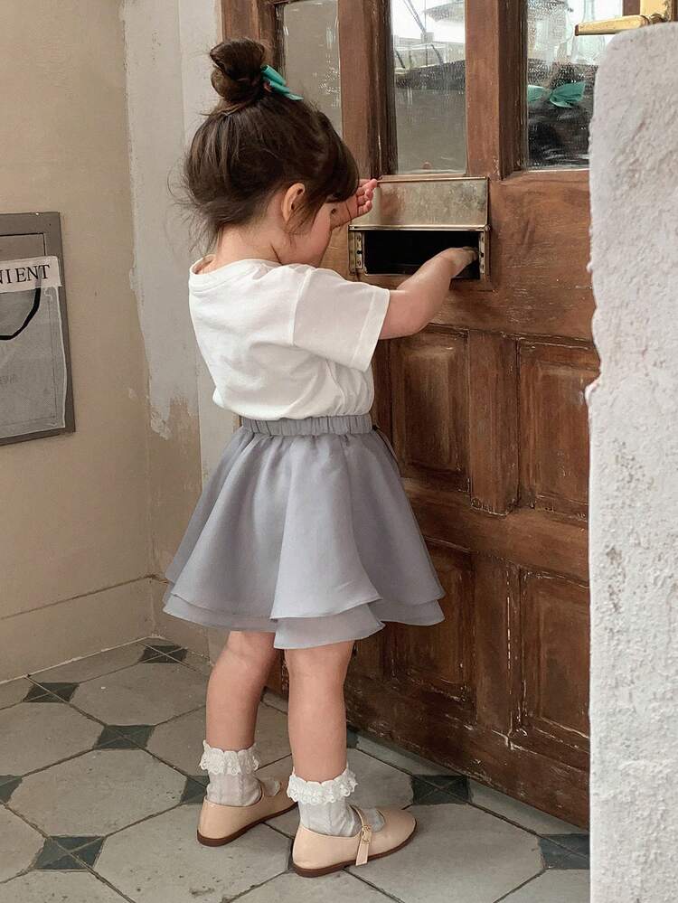 Baby Girl Fluffy Korean Style Fresh Spring/Summer Bowknot Decor Skirt Toddler Girls Clothes