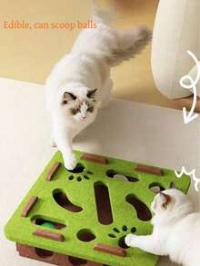 1件猫玩具，自娱自乐、缓解压力的小玩意，小猫咪宠物，猫咪益智迷宫，挖洞毛毡盒，逗猫铃铛球。适合宠物玩耍和互动，帮助消耗精力，分散注意力，可用于训练猫咪的反应能力，并增进宠物与主人之间的感情。注意：铃铛的颜色和款式随机。 - 彩色 - 查看 7