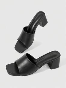 Sleekvia Women's Versatile Commuting Minimalist High Heel Sandals - Black - View 2