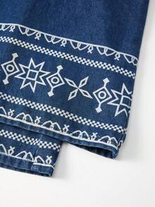 GlowEve Women's Drawstring Waist Pocket Casual Versatile Daily Wear Wide Leg Jeans - Blue - View 5