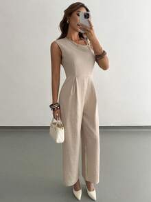 Rafferiza 新款无袖女士连体裤，春夏款 - 杏色 - 查看 4