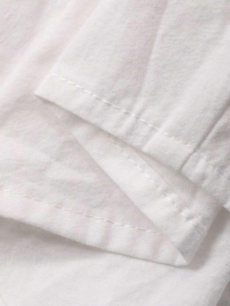Young Boy's Casual Solid Color Short Sleeve Shirt, Summer