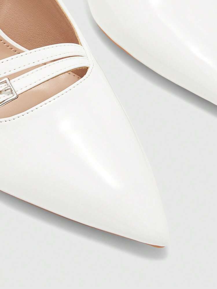 CUCCOO BIZCHIC French Metal Buckle Temperament High-Heeled Sandals, Multi-Metal Buckle Belt Decoration To Enhance The Sense Of Design, Suitable For Daily Commuting Of Women In The Workplace, But Also Suitable For Business Negotiations, Small Parties And Other Semi-Formal Settings Spring Shoes