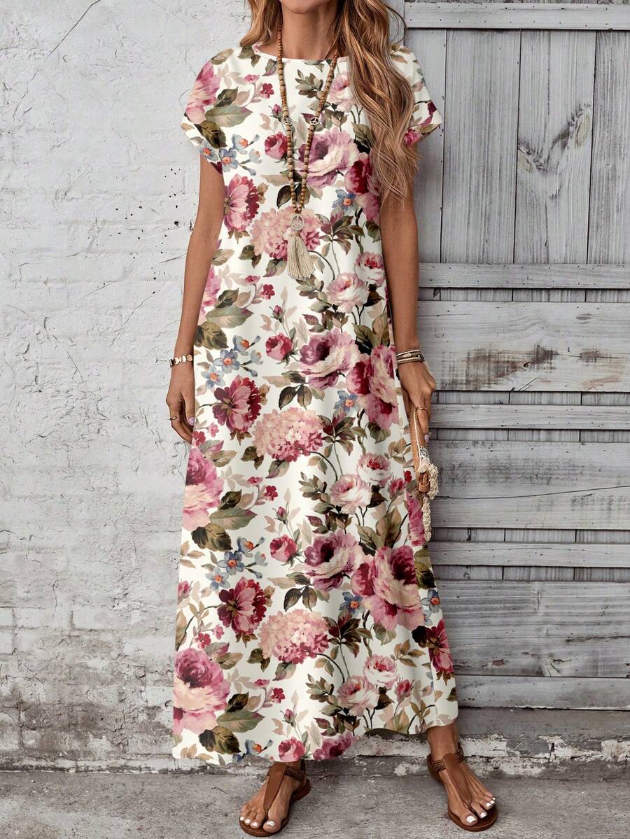 EMERY ROSE Casual Minimalist Versatile Pattern Women's Dress, Spring/Summer - Multicolor - View 1