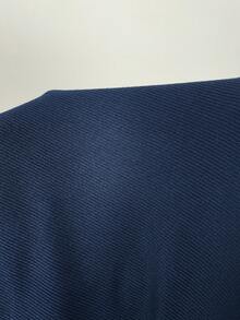 GalTyme 大码女式藏蓝色紧身七分裤，度假风，春夏款 - 藍色 - 查看 6