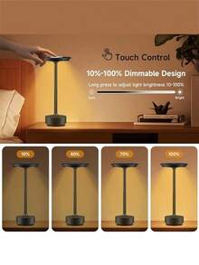 1 Buah Lampu Meja Isi Ulang, Kontrol Sentuh Nirkabel, LED Mewah, Lampu Meja Isi Ulang USB dengan 3 Tingkat Peredupan Warna, Cocok untuk Kantor/Ruang Tamu/Kamar Tidur/Ruang Makan, Dekorasi Ruangan, Cahaya yang Dapat Diatur - MultiWarna - View 5
