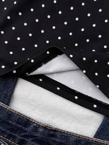 少女甜美可爱波点吊带背心，休闲家居服 - 黑與白 - 查看 5