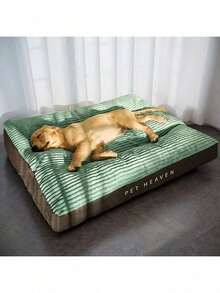 Comfortable Striped Square Pet Bed - Soft & Durable, Suitable For Small To Large Dogs, All Season, Removable, Applicable For Dog Boarding, Puppy Raising, Indoor/Outdoor, Travel And Various Occasions - Multicolor - View 8
