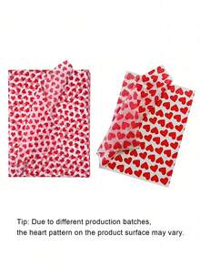 20/50pcs Valentine's Day Red Heart Shaped Wrapping Paper, Each Size 19.7*13.6 Inches, Suitable For Valentine's Day Gifts, Flowers, Gift Bags, Bottle Sleeves, Gift Boxes, Weddings, Anniversaries And Birthdays, Also For DIY Craft Gift Bags And Wedding Party Decorations. - red - View 10