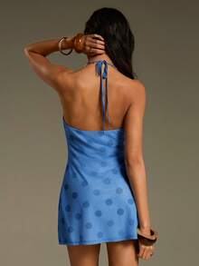 Athîral Damen sexy Polka Dot Minikleid mit Rückenausschnitt und Träger, Sommer - Verschiedenfarbig - Übersicht 2