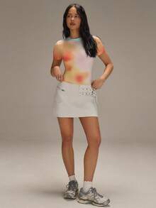 Athîral 女士休闲度假实用白色吊带牛仔连体裤 - 米色 - 查看 3